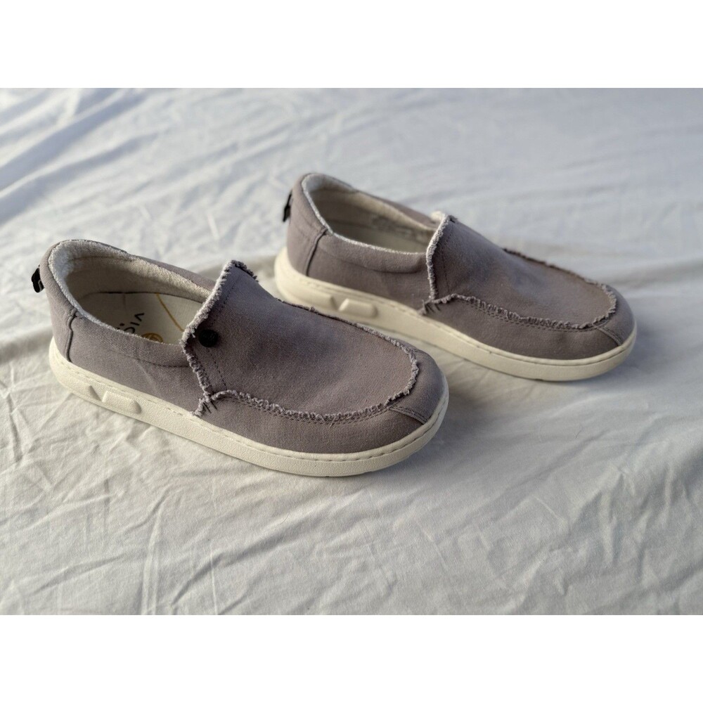 Vionic Seaview Slip On Canvas Shoes Mens Size 8.5 Gray Comfort Beach EU 41.5